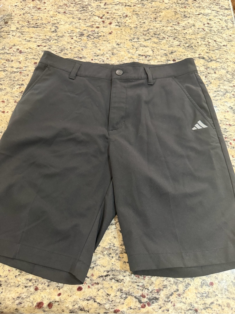 adidas Black Golf Shorts with Reflective Logo